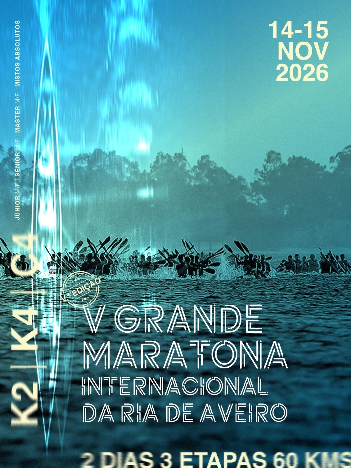 Cartaz da V Grande Maratona Internacional da Ria de Aveiro